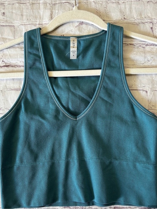 Athleta Tops - Athleta Aurora Seamless Teal Ribbed V-Neck Tank Top